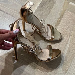 ASOS Lace up rose gold heels